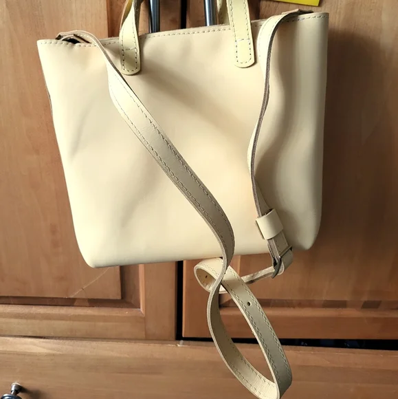 Portland Leather Mini Crossbody w/Zipper in Vanilla - Picture 4 of 4